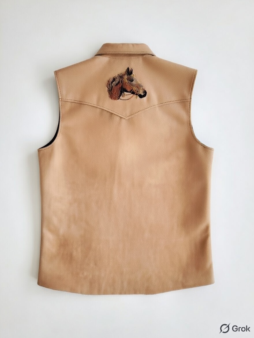 Horse Embroidered Waistcoat - cloth image 2